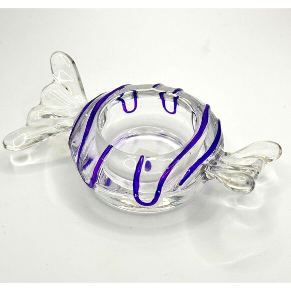 PartyLite Jollyville Tealight Candle Holder With Purple Swirl Design - Picture 2 of 9